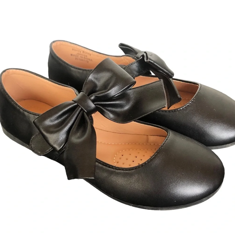 Honey Bunny Black Big Bow Ballet Flats size 3 - Picture 12 of 14